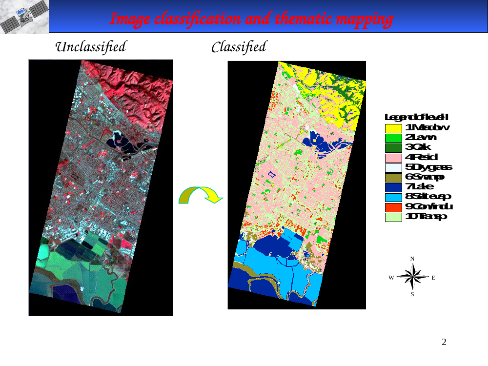 Unclassified vs classified thematic map