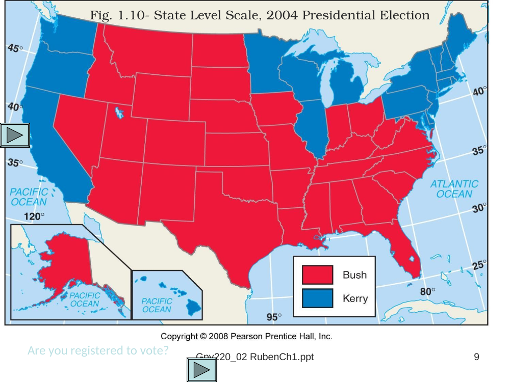 State-level scale — 2004 election